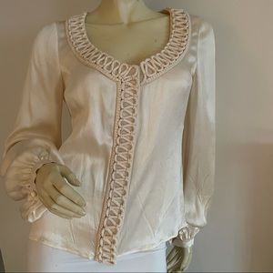 Vintage escada long sleeved silk button down blouse